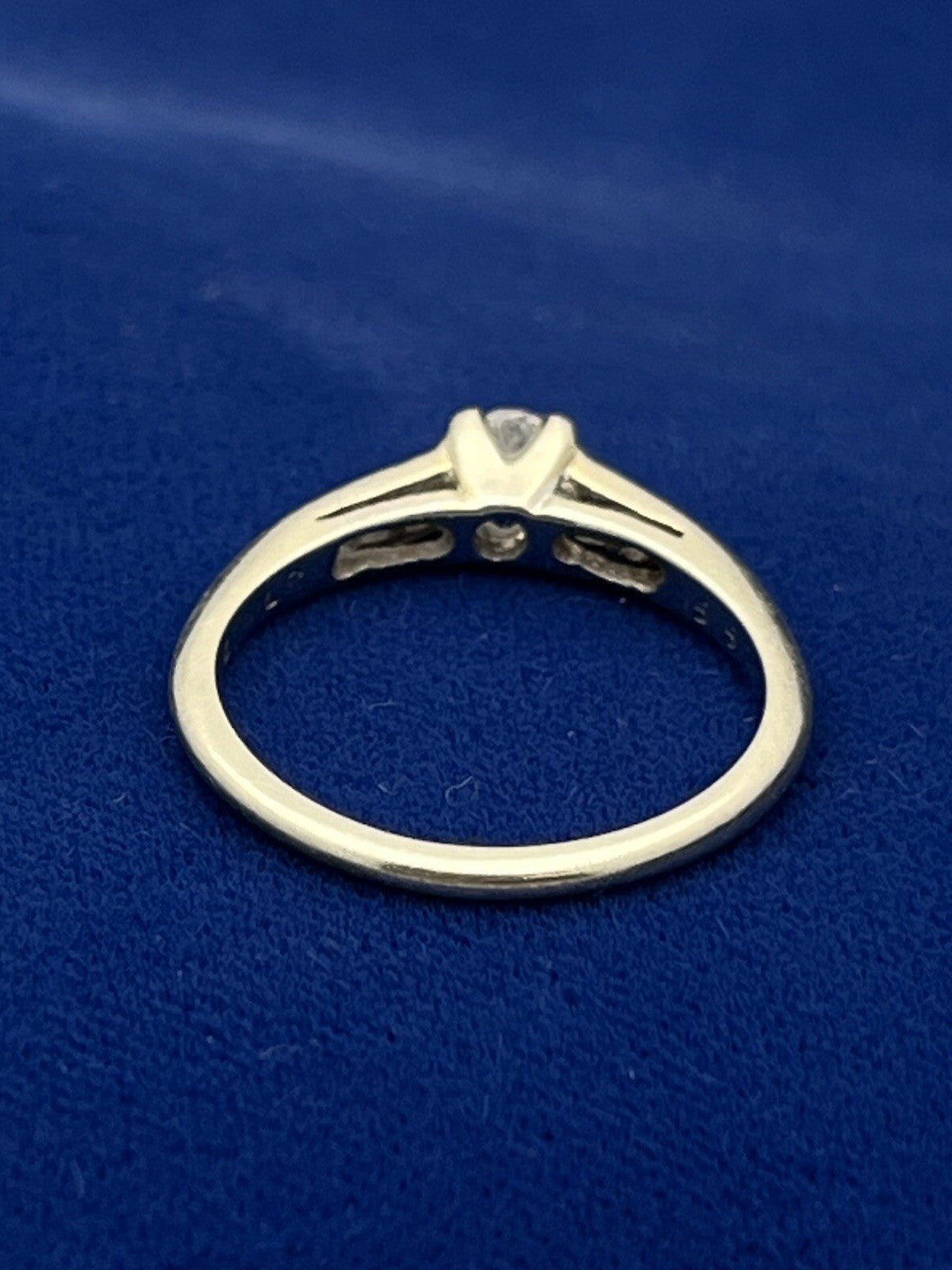 1.8g 14K White Gold Diamond Wedding Band Ring Size 5.5