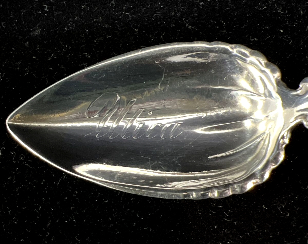 Louis XV  Sterling Grapefruit Spoon by Whiting Mfg  "Utica  Feb. 27 '92 Mono M"