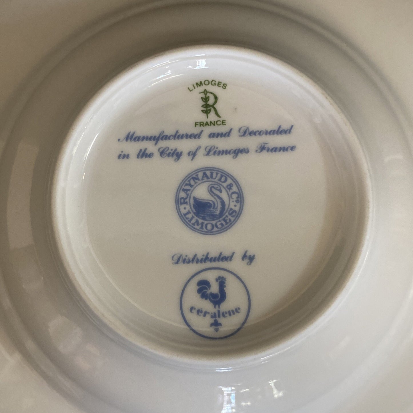 Raynaud Ceralene Crinoline Black 8 1/4" Rim Soup Bowl Limoges France 1990 BH235D