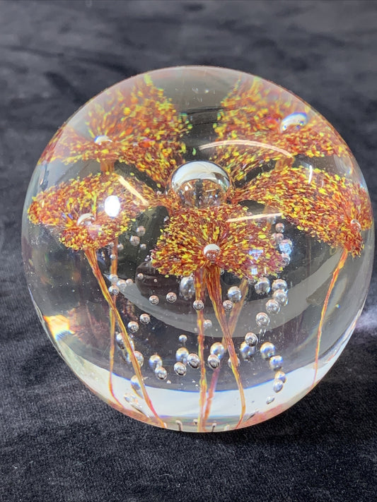 Vintage Millefiori Murano Style Pattern Paperweight Hand Blown Glass # 11