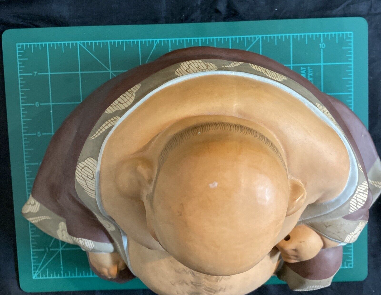 VTG Hakata Mimasu Doll Japan Large 12" Hand Painted Clay Buddha