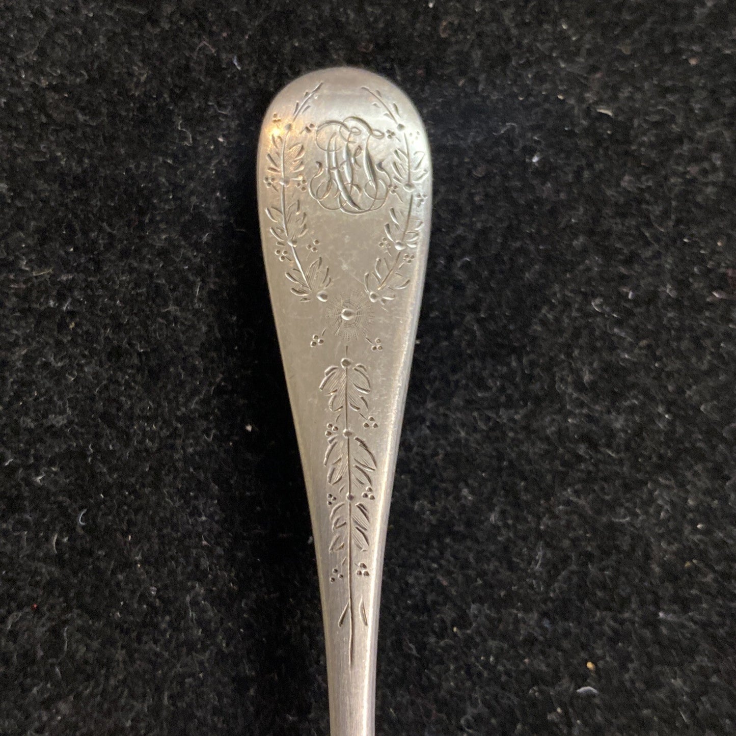 1903-1908 Rare pair National Sterling Co Sterling Salt Spoons Set of 2 Engraved