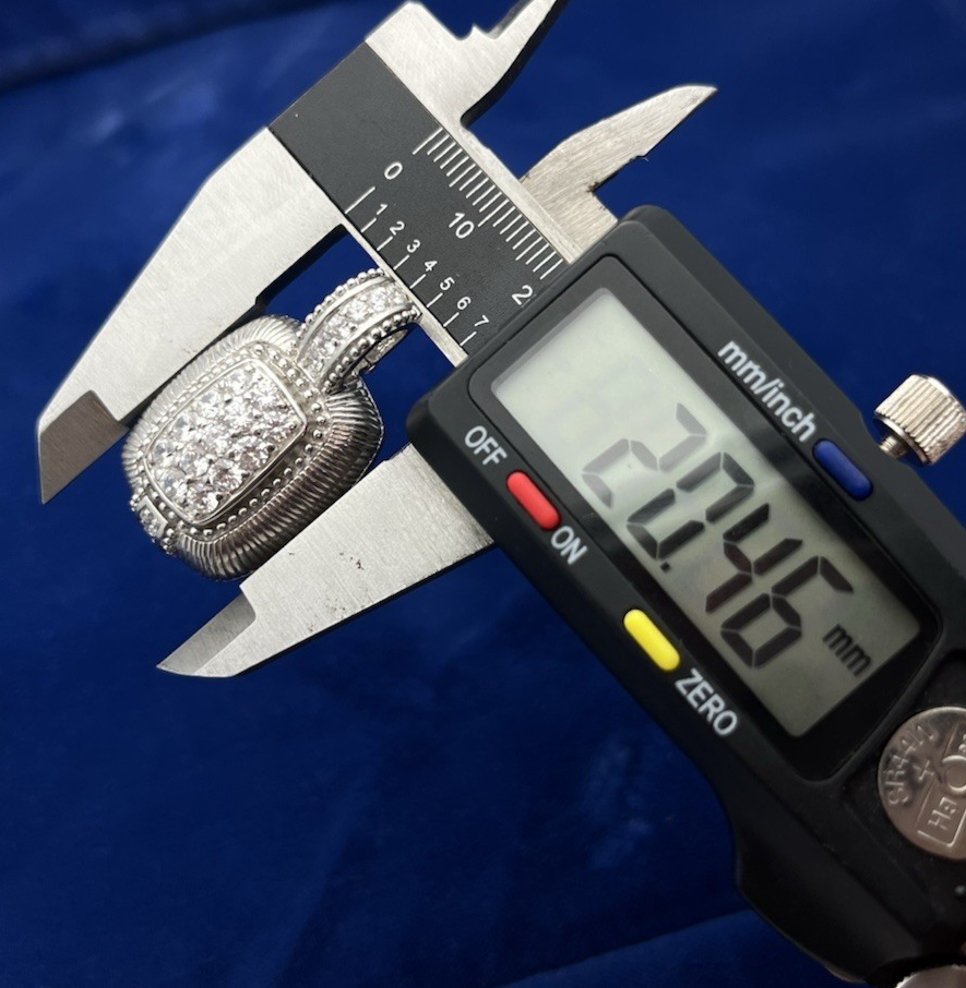 Judith Ripka Sterling Silver CZ Stone Enhancer Pendant 12.49g