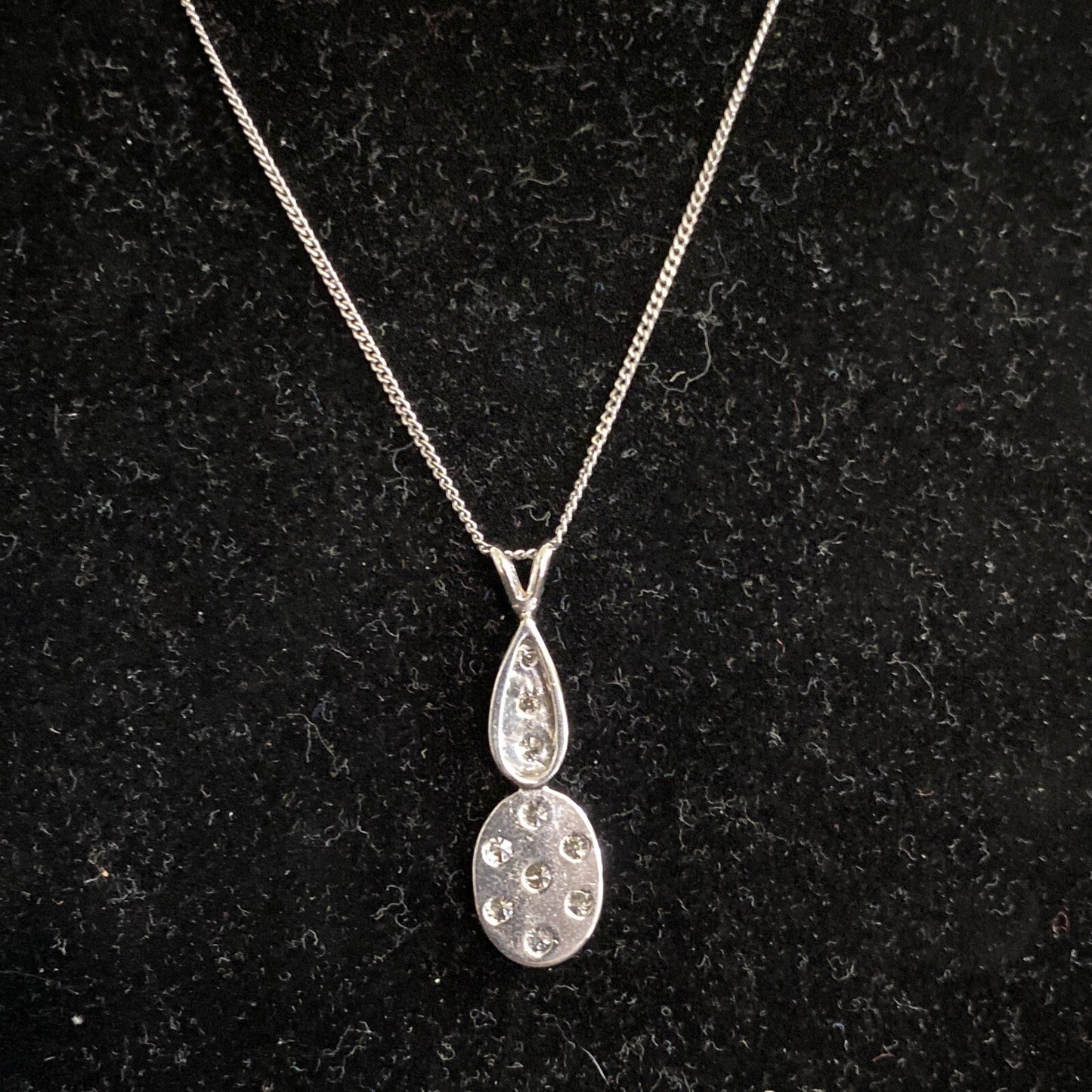 14K Gold 10 Diamond Approx 1.38 cts Pendant 2.9g SI1-SI2 TESTED Sterling Chain