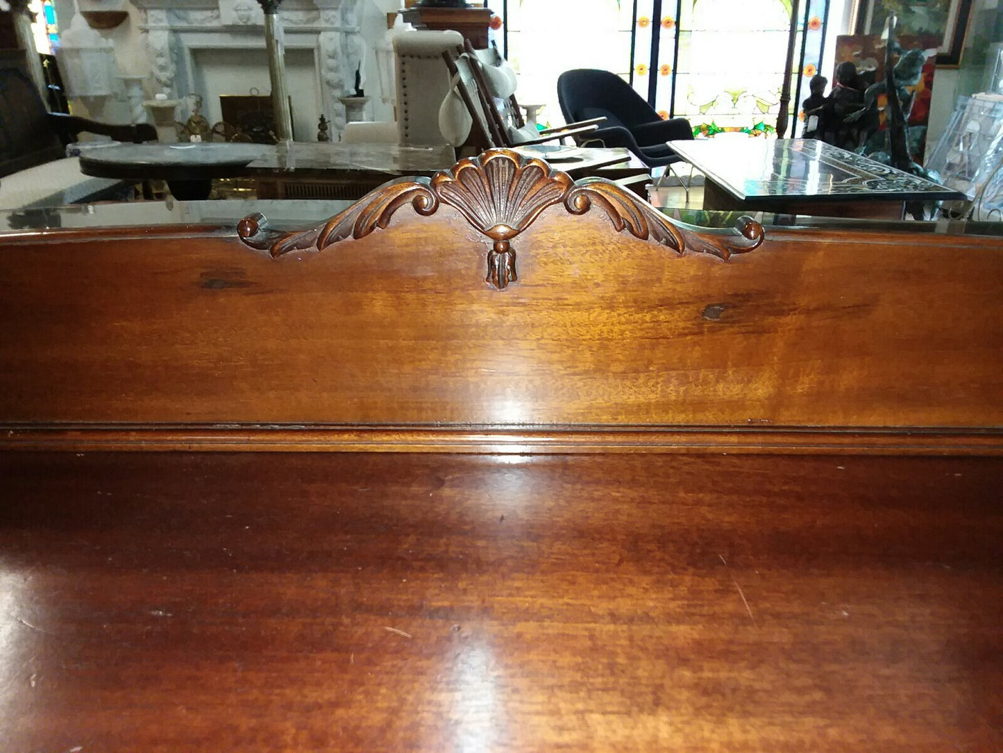 Antique English Queen Anne  Mahogany Sideboard 3 Drawers 2 Doors W 53.5" D 21"