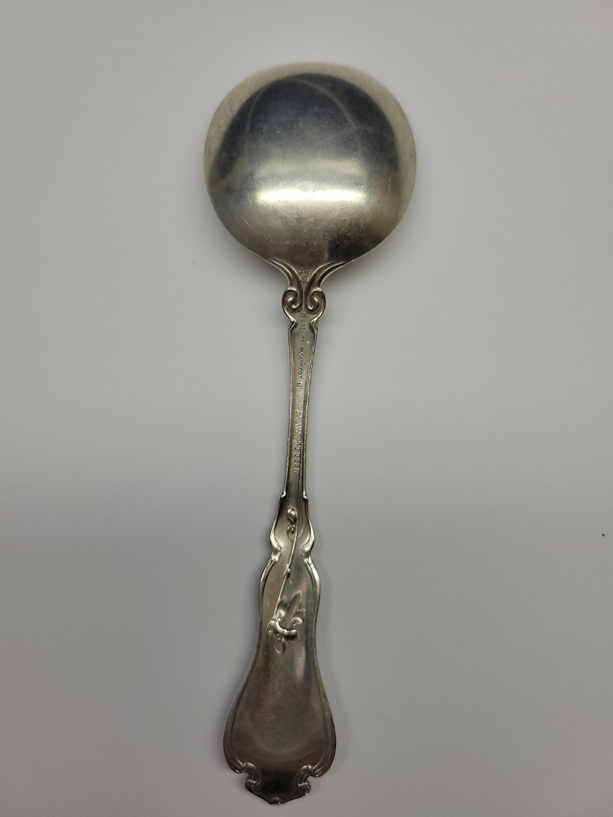Violet By Whiting Sterling Silver Round Bowl Soup Spoon  Gumbo 6 7/8" 1905 Mono