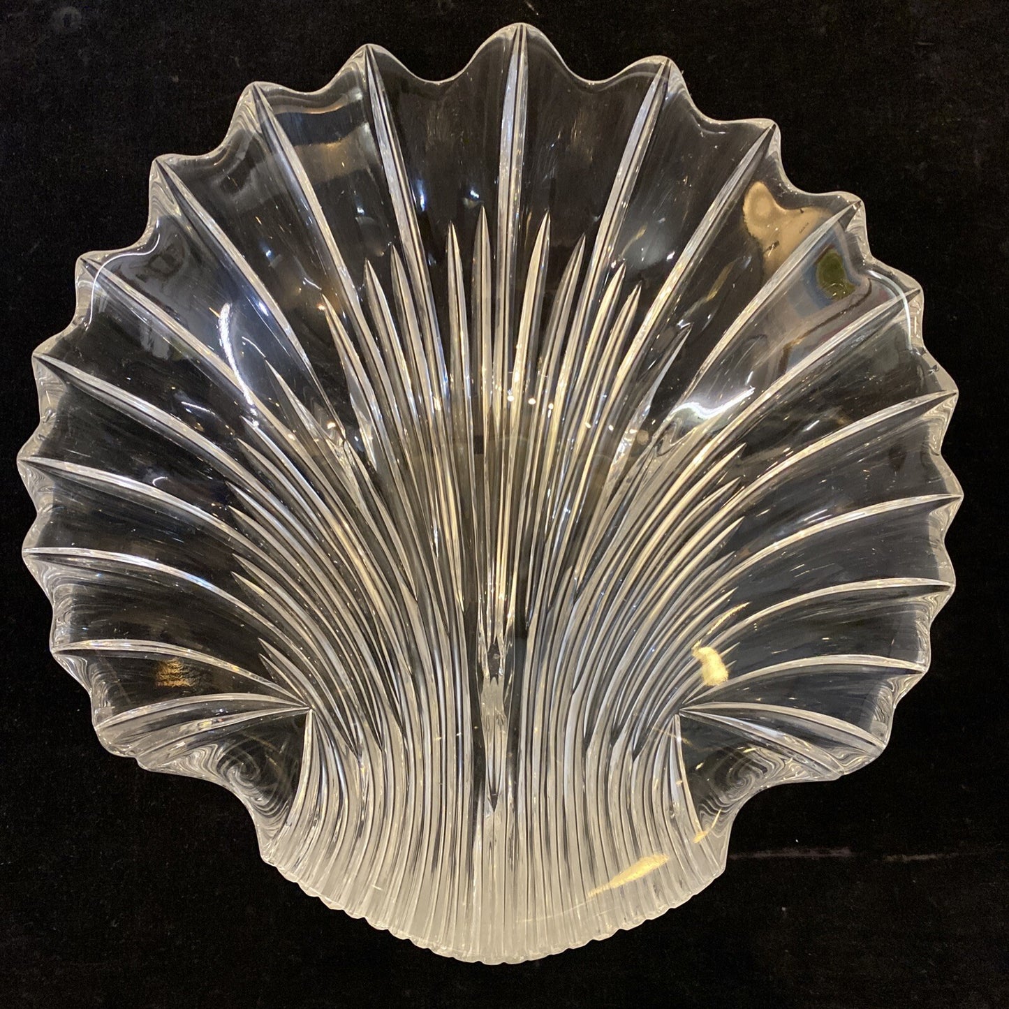 13 3/4" CJR Riedel Scallop Shell Shaped Clear Serving Display Bowl