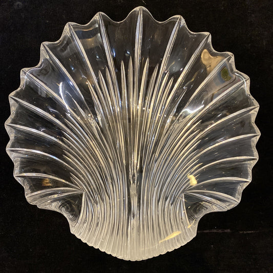 13 3/4" CJR Riedel Scallop Shell Shaped Clear Serving Display Bowl