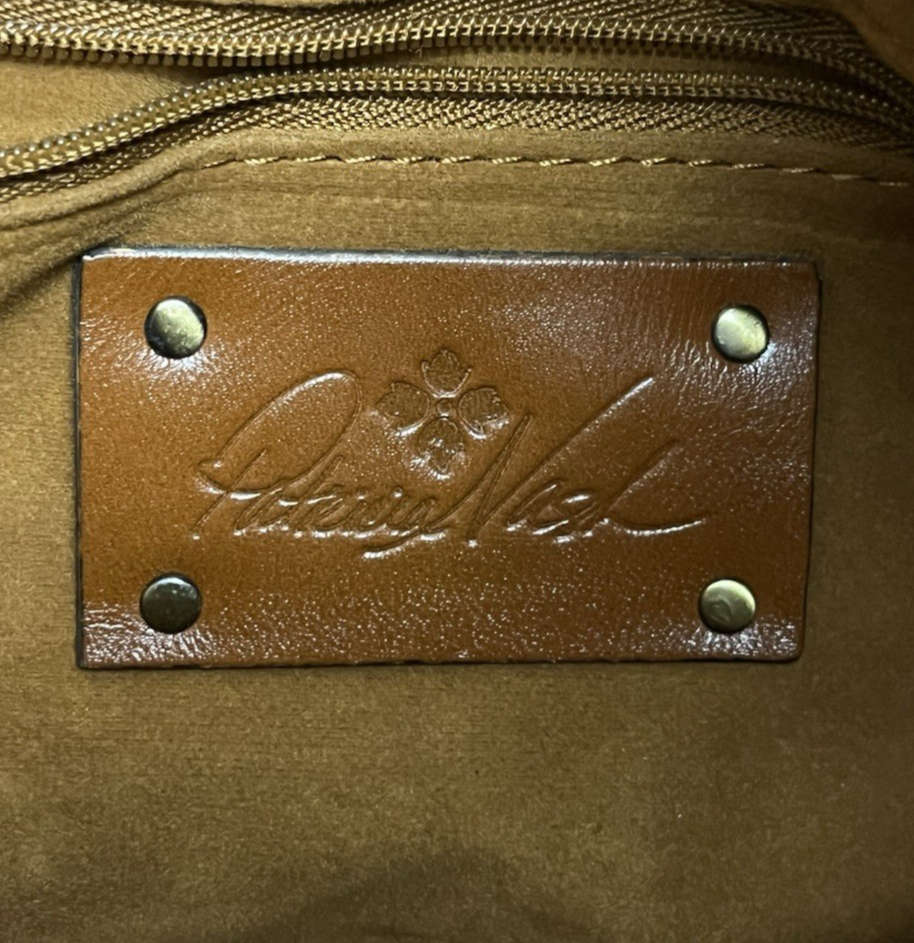 Patricia Nash Martano Belted Bucket Top Leather Bag w/ Strap & Card Wallet