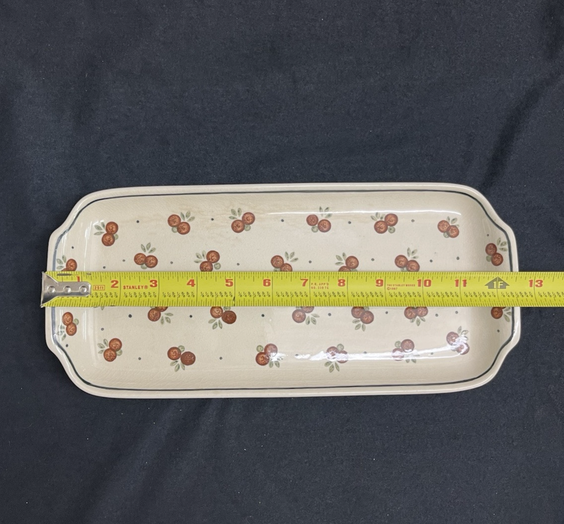Boleslawiec Polish Pottery Bread Tray, Wild Cherry Pattern, 12.5 in