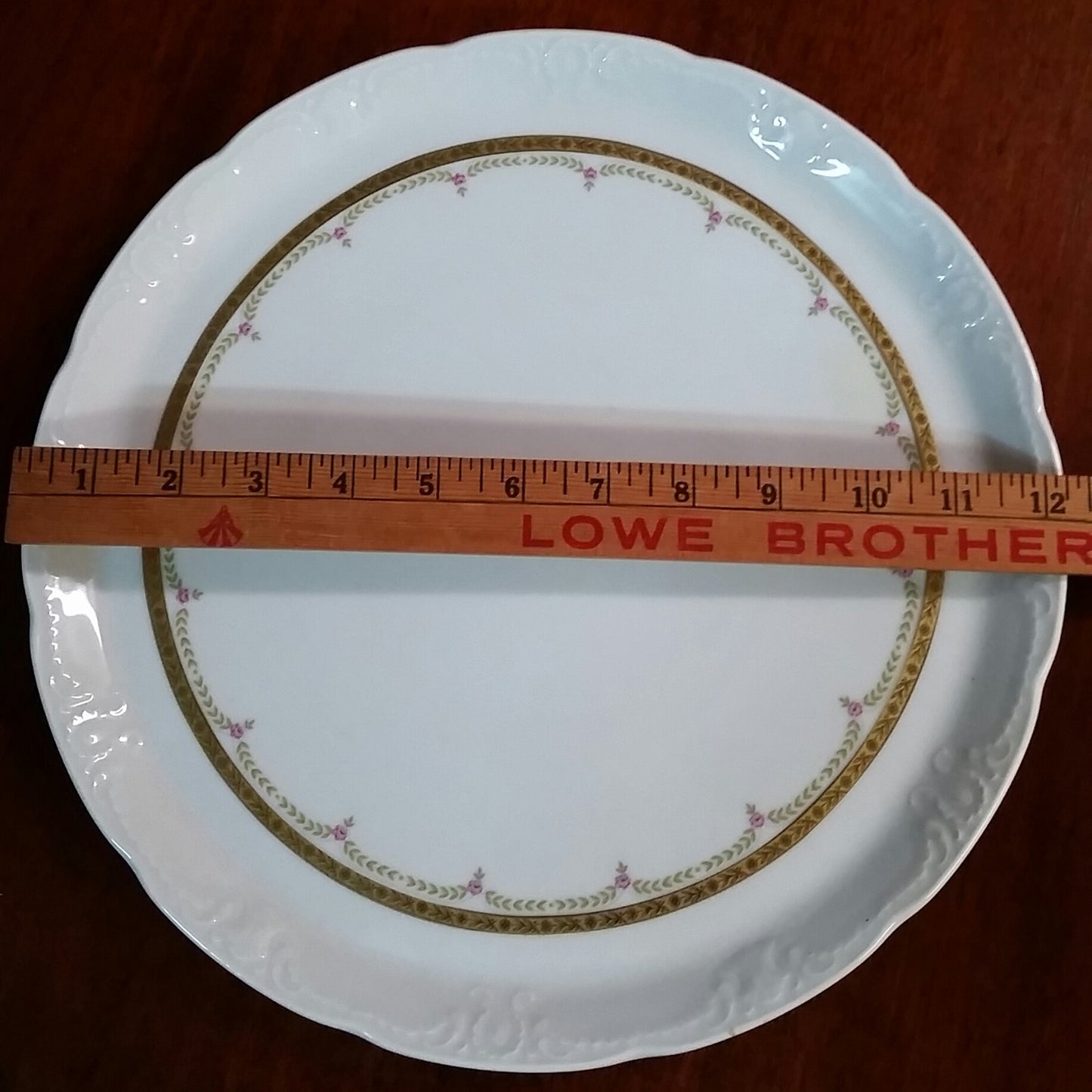 Vintage Mitterteich 12 1/4"  Round Serving Platter Plate  White w Gold Germany