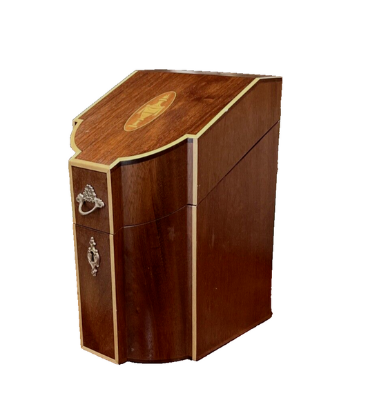 Neoclassical Hepplewhite style Open Mahogany Knife Box Storage