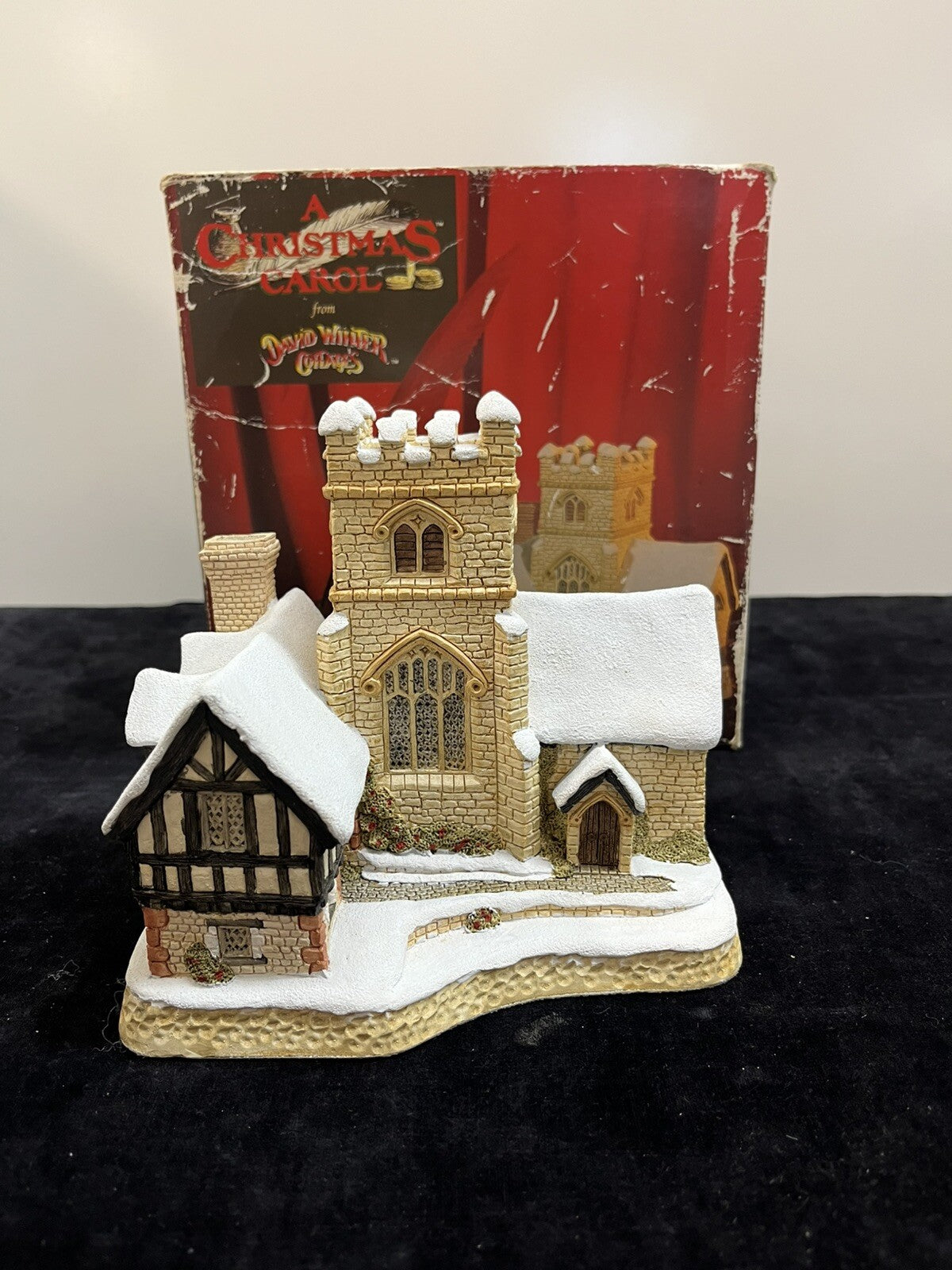 Vintage David Winter Cottage, A Christmas Carol, w/ box, 1989,
