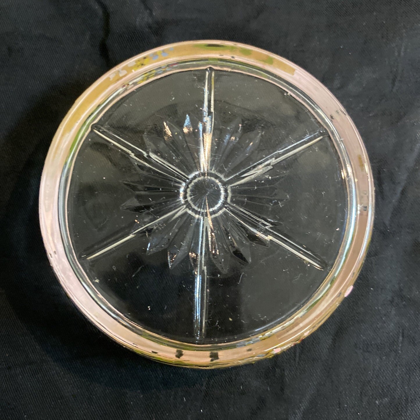 9x Floral Glass Enameled Wine Coasters