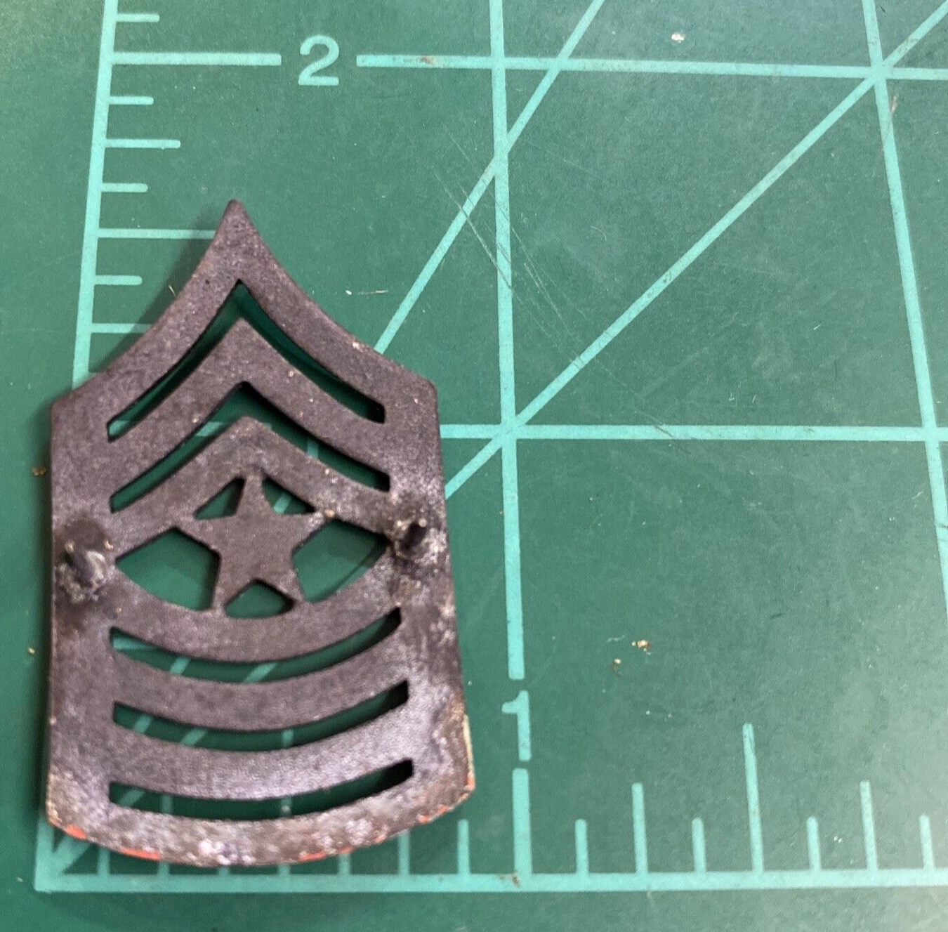 US Sergeant Major E9 Army Insignia Chevron Black Metal Pin  Rank Set Of 2