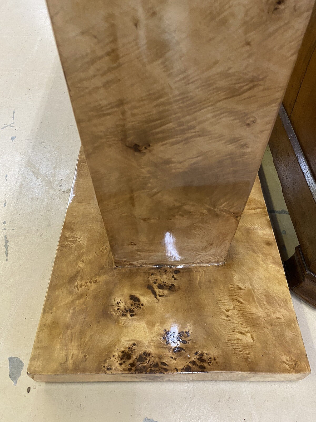 Art Deco Inspired Burled Birds Eye Maple Entryway Console 20th C. A5