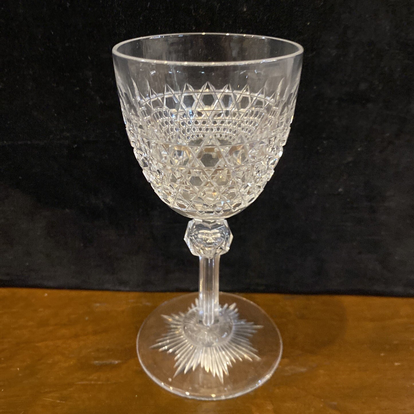1875 Dorflinger Hob Diamond 4 Wine Glass 4.75" same as White House