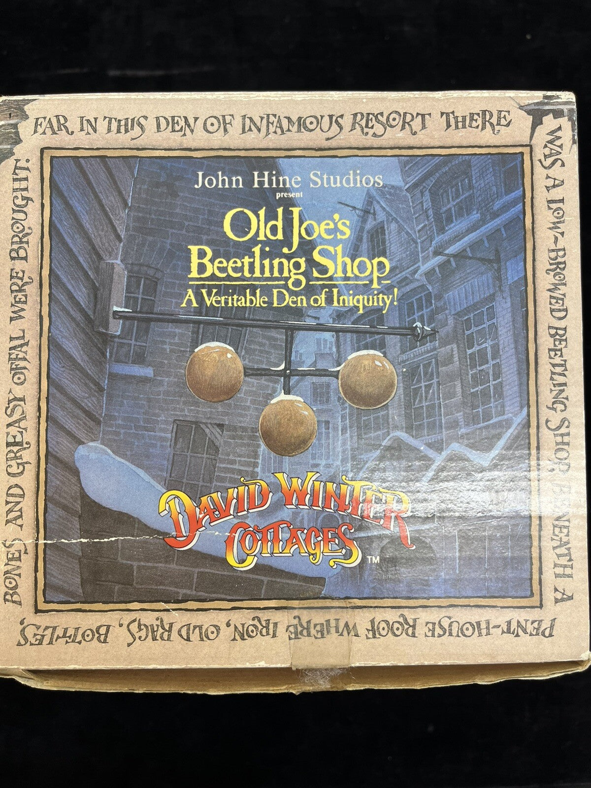 1993 CHRISTMAS SPECIAL DAVID WINTER COTTAGES "OLD JOE'S BEETLING SHOP" W/BOX