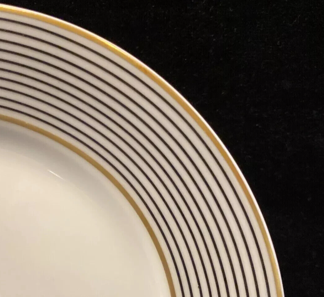 Raynaud Ceralene Crinoline Black 8 1/4" Rim Soup Bowl Limoges France 1990 BH235D