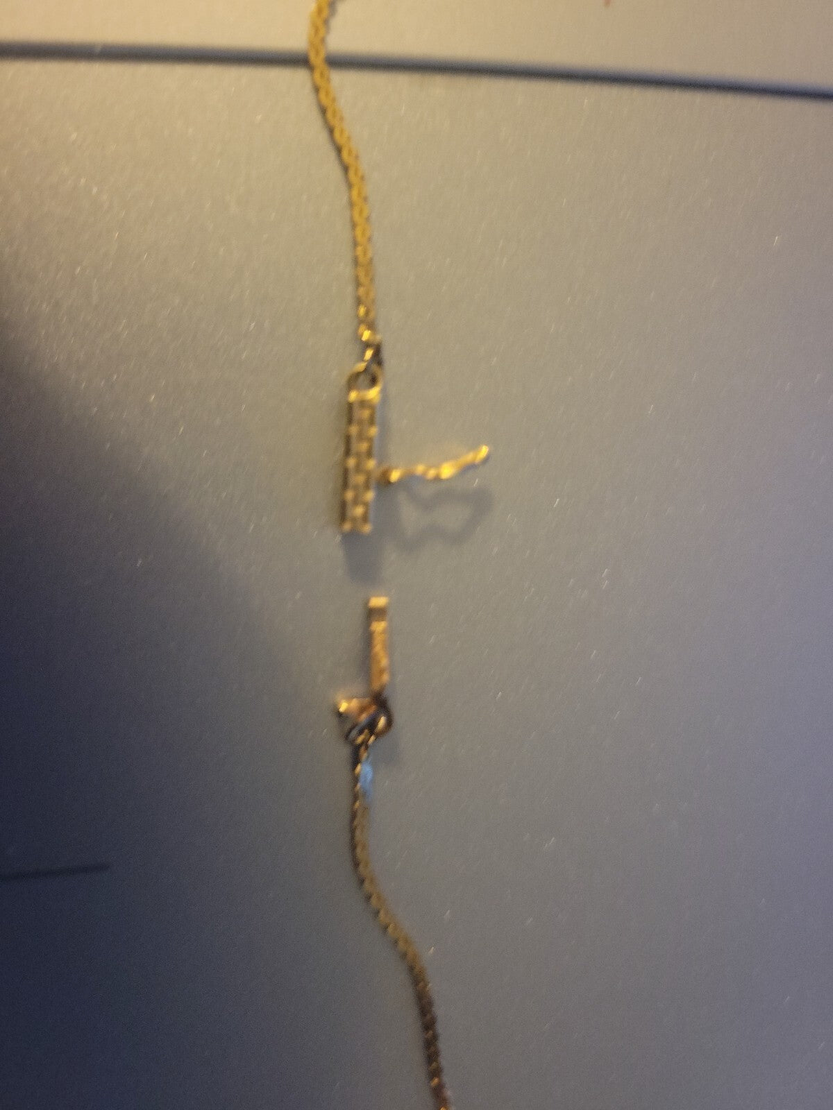 14K Necklace 36" w/ Charm Holder  & 2  Heart Pendants 8.3g CB7