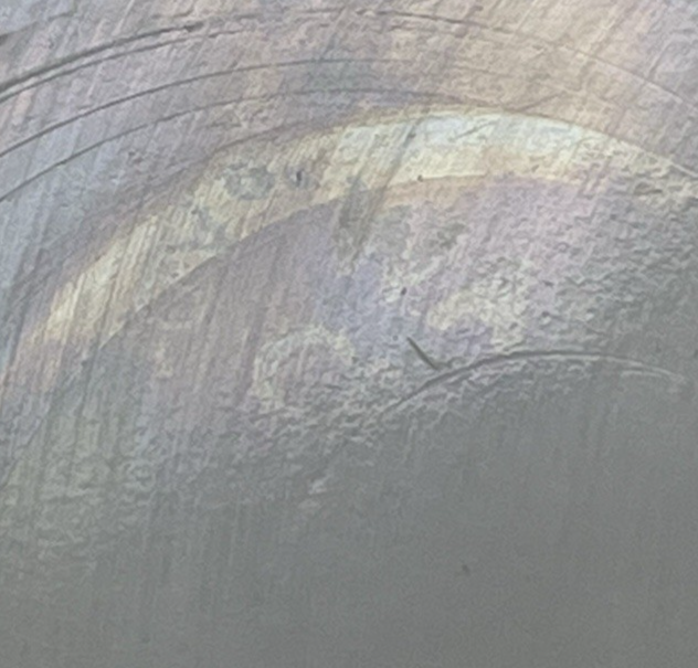 C.F. Monroe Co. Wave Crest Hand Painted Daisies Opal Glass Dresser Box