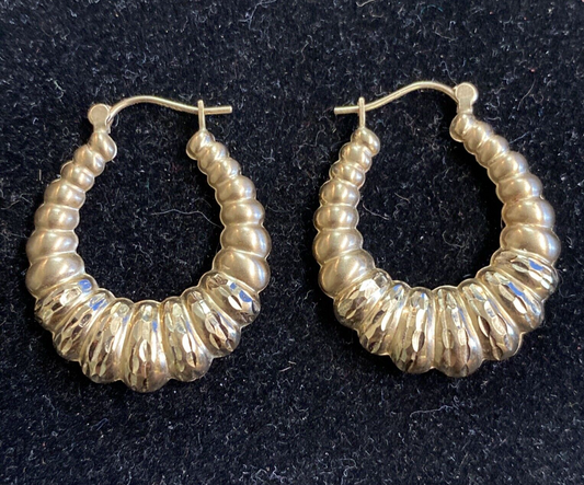 14K Yellow Gold Hoop Earrings 2.4g