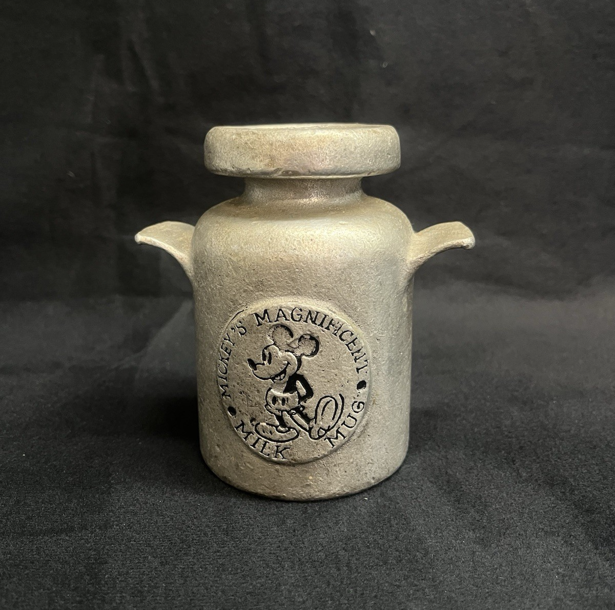 Vintage Disney Pewter Milk Jug "Micky's Magnificent Milk Jug" Collectible 4.5"