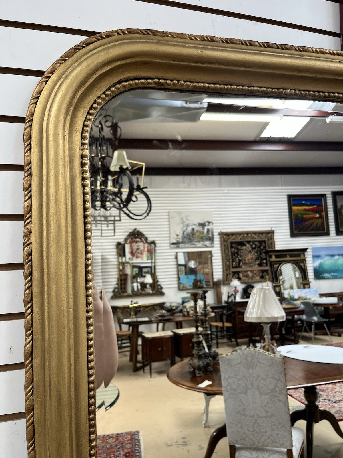 79" Tall French Louis Philippe Gold Framed Beveled Mirror 37.5” Wide #2
