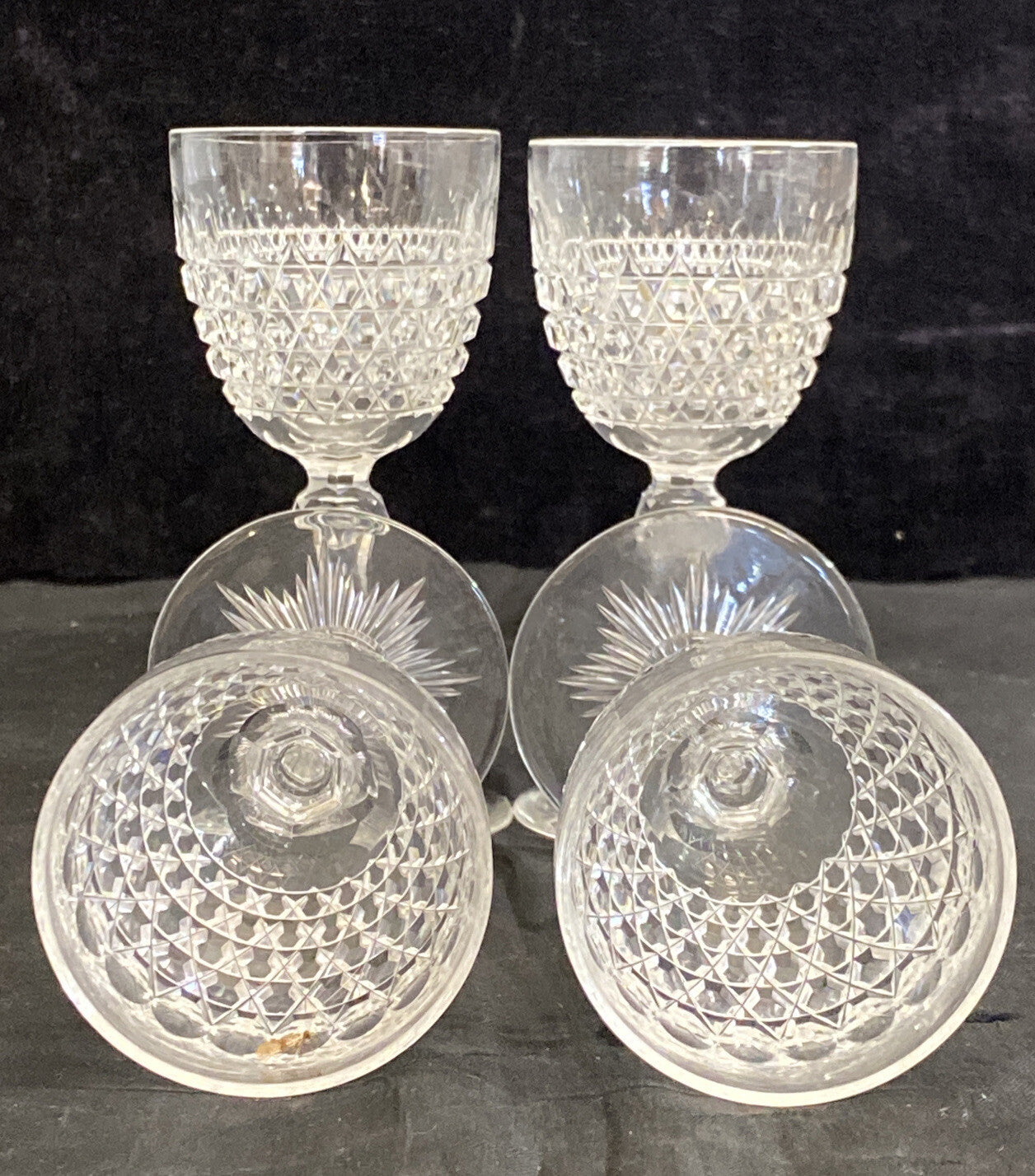 1875 Dorflinger Hob Diamond 4 Wine Glass 4.75" same as White House