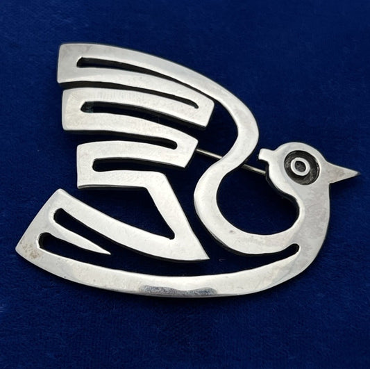 925 Sterling Silver Vintage Mexico Bird Pin Brooch