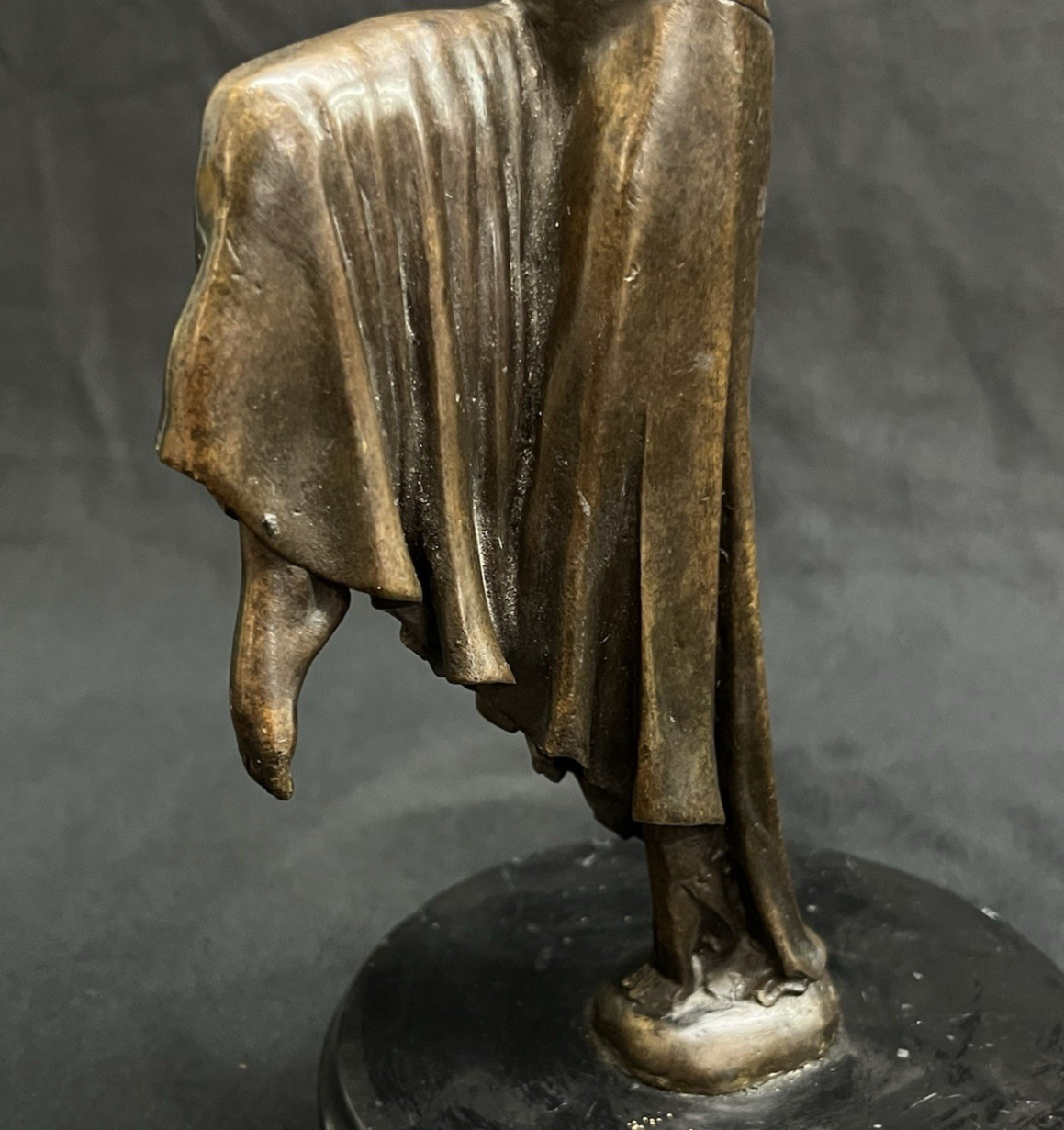 D.H. Chiparus Inspired Art Deco Bronze Dancer Sculpture w/ Marble Base