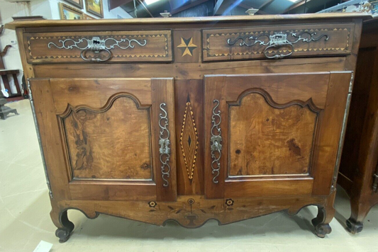 Antique 19th C Inlaid French Burled Walnut Louis XV Commode Cabinet Chest