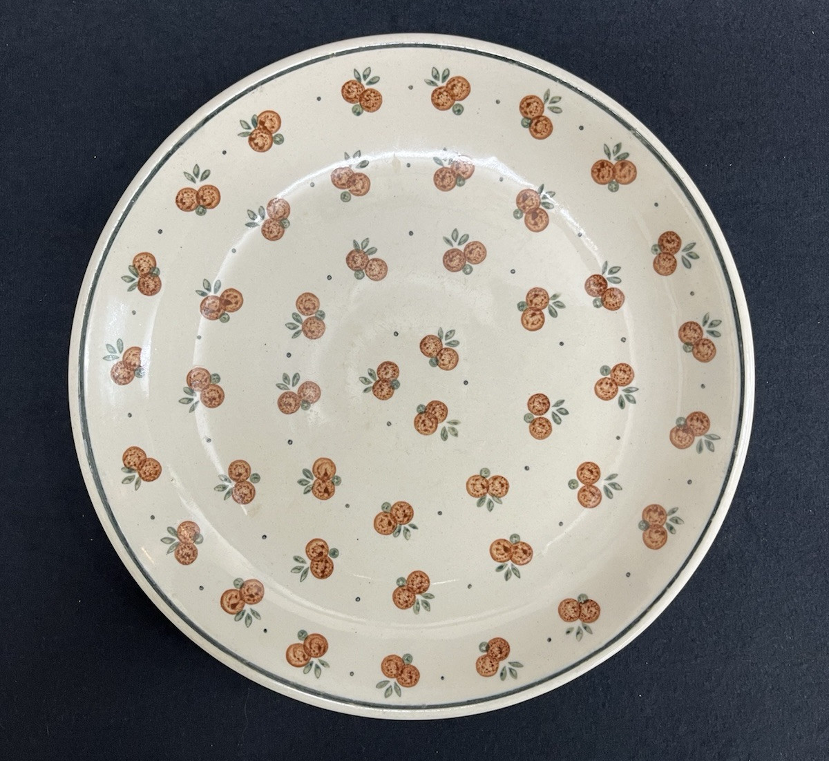 Boleslawiec Polish Pottery Dinner/Decorative Plate, Wild Cherry Pattern 10.75 in