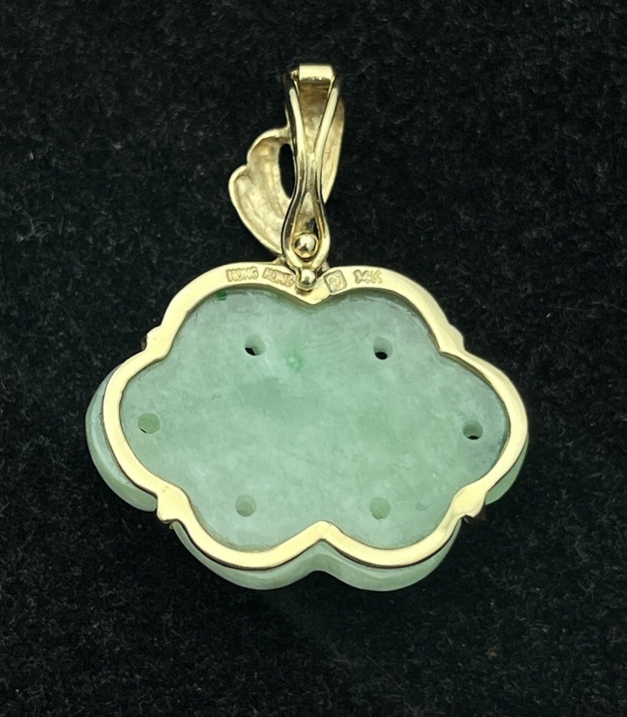 Estate 14K Yellow Gold Jade Weave Endless Infinity Knot Pendant 5.4g Hinged Bail