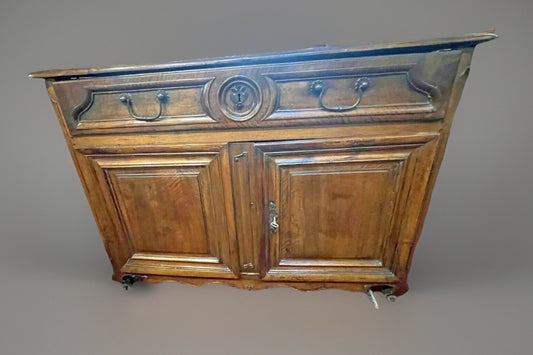 Antique French Oak Provincial Louis XV Chest Buffet Server Commode Sideboard