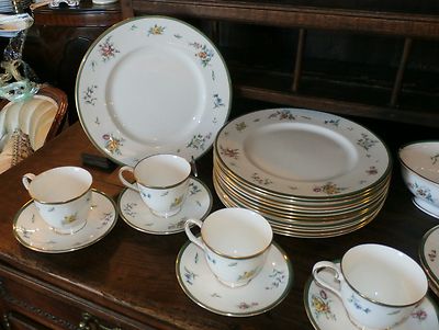4 Sets LENOX china PROVENCE GREEN Cups and Saucers perfect condition