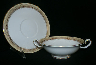 Spode Countess Footed Cream Soup & Saucer - Y8155 - 2 Sets Available