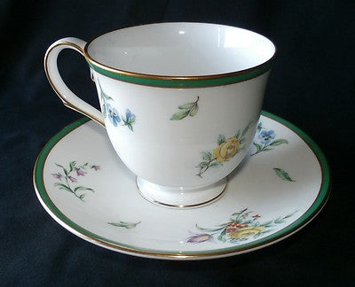 4 Sets LENOX china PROVENCE GREEN Cups and Saucers perfect condition