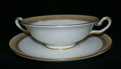 Spode Countess Footed Cream Soup & Saucer - Y8155 - 2 Sets Available