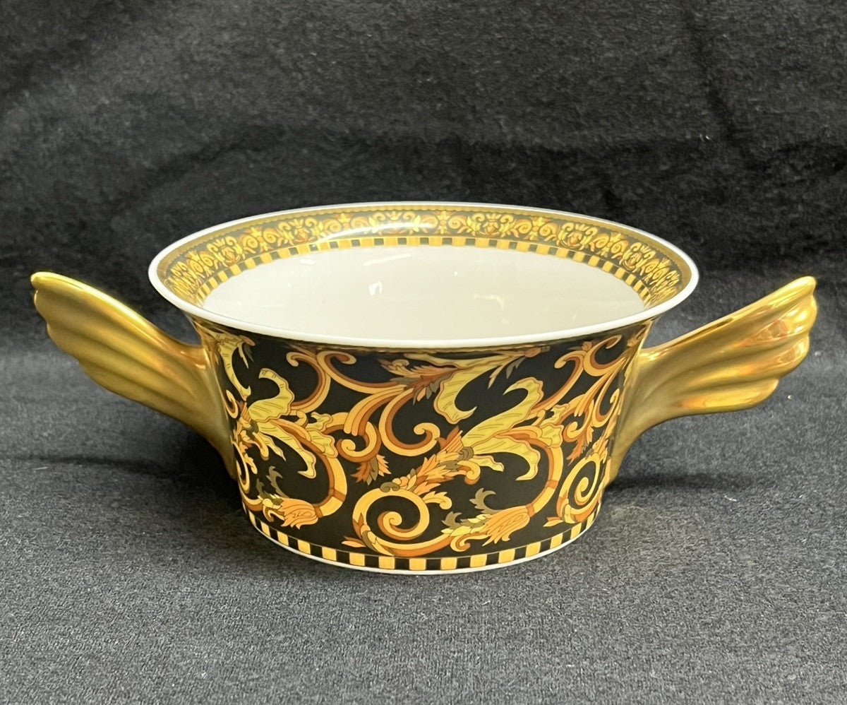 Rosenthal Versace Flat Cream Soup “Barocco” Bowl & Plate Set BH190 C