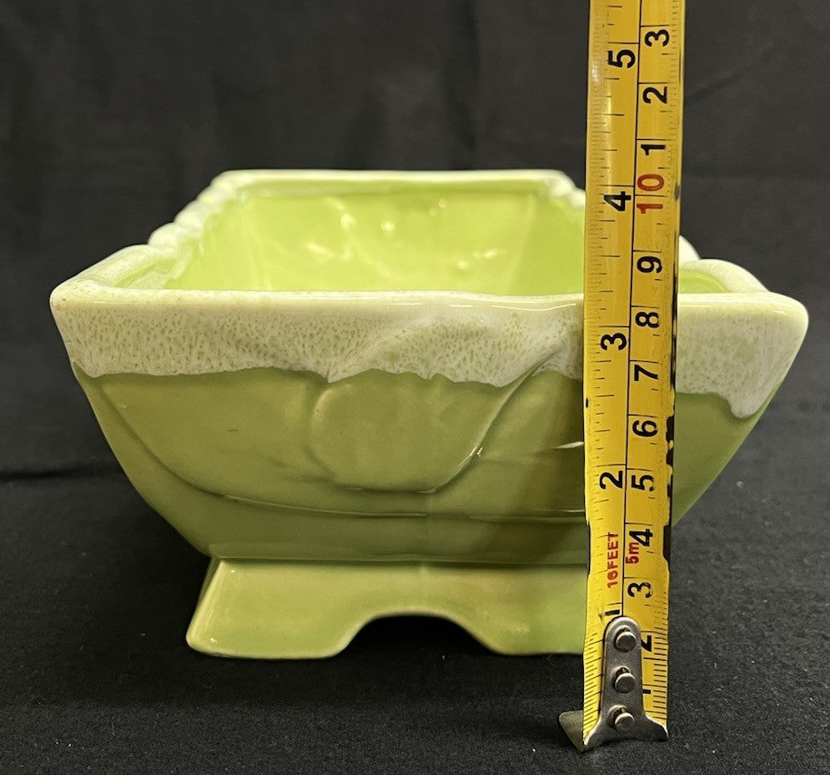 Shawnee Pottery 1950's vintage green leaf planter #292 10.5"