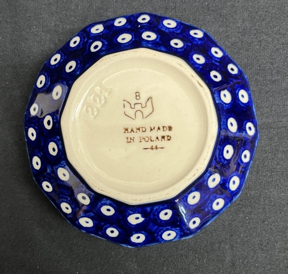 Boleslawiec Polish Pottery Small Angular Bowl, Nature Pattern, 5 in