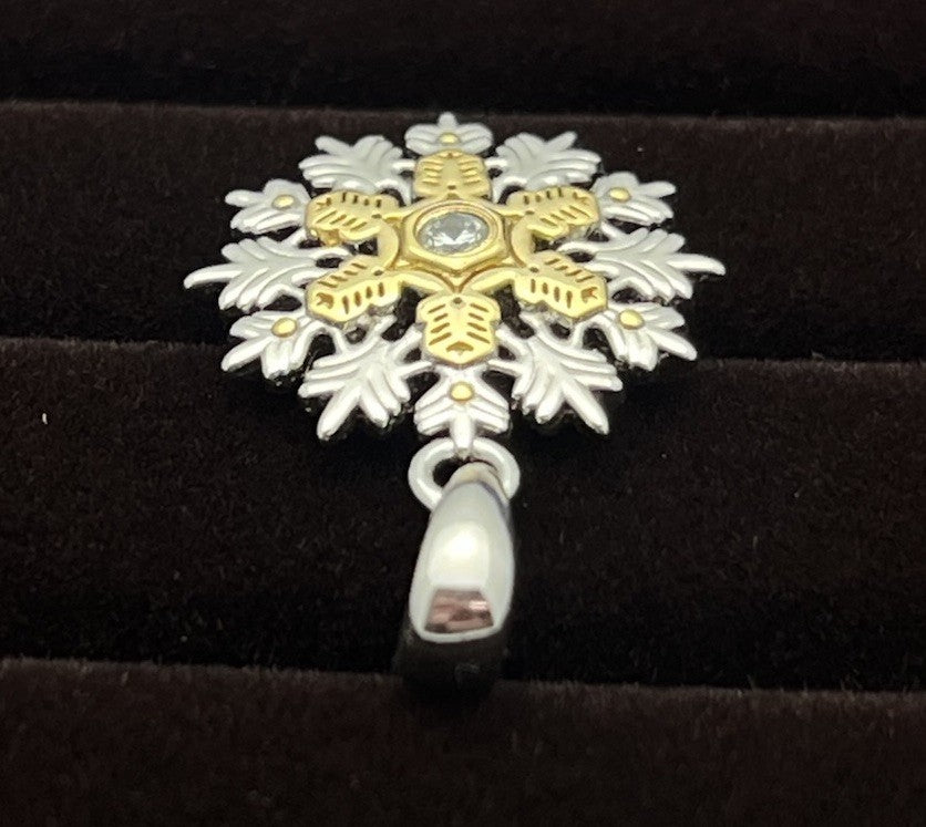Hallmark Rhodium & Gold Plating Snowflake Pendant
