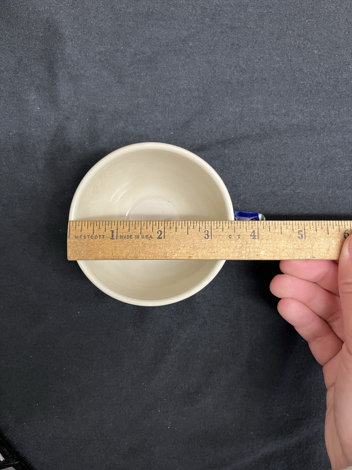 Boleslawiec Polish Pottery Cup and Saucer, Peacock Pattern