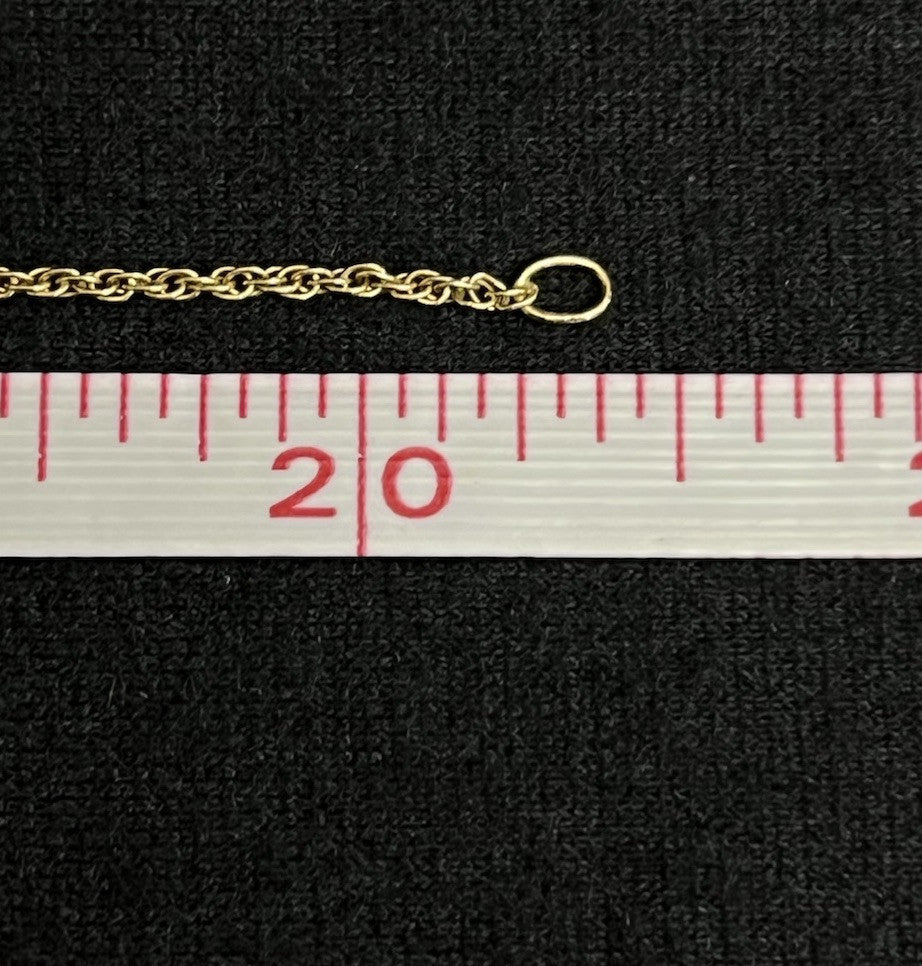 14k yellow gold rope  20 in chain  1 mm   2.75 g signed AD