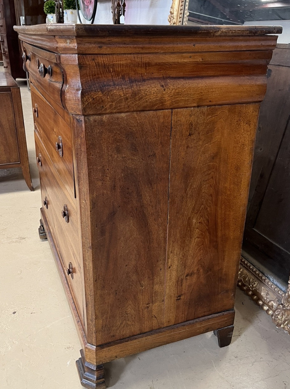 ANTIQUE PERIOD FRENCH LOUIS PHILIPPE WALNUT COMMODE CHEST OF DRAWERS