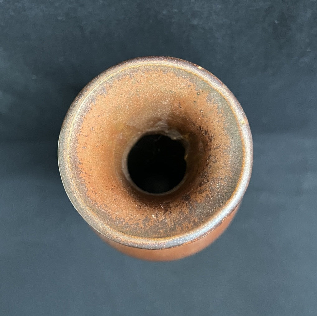 Pottery Green and Brown Drip Glaze Vase 18.25" Tall