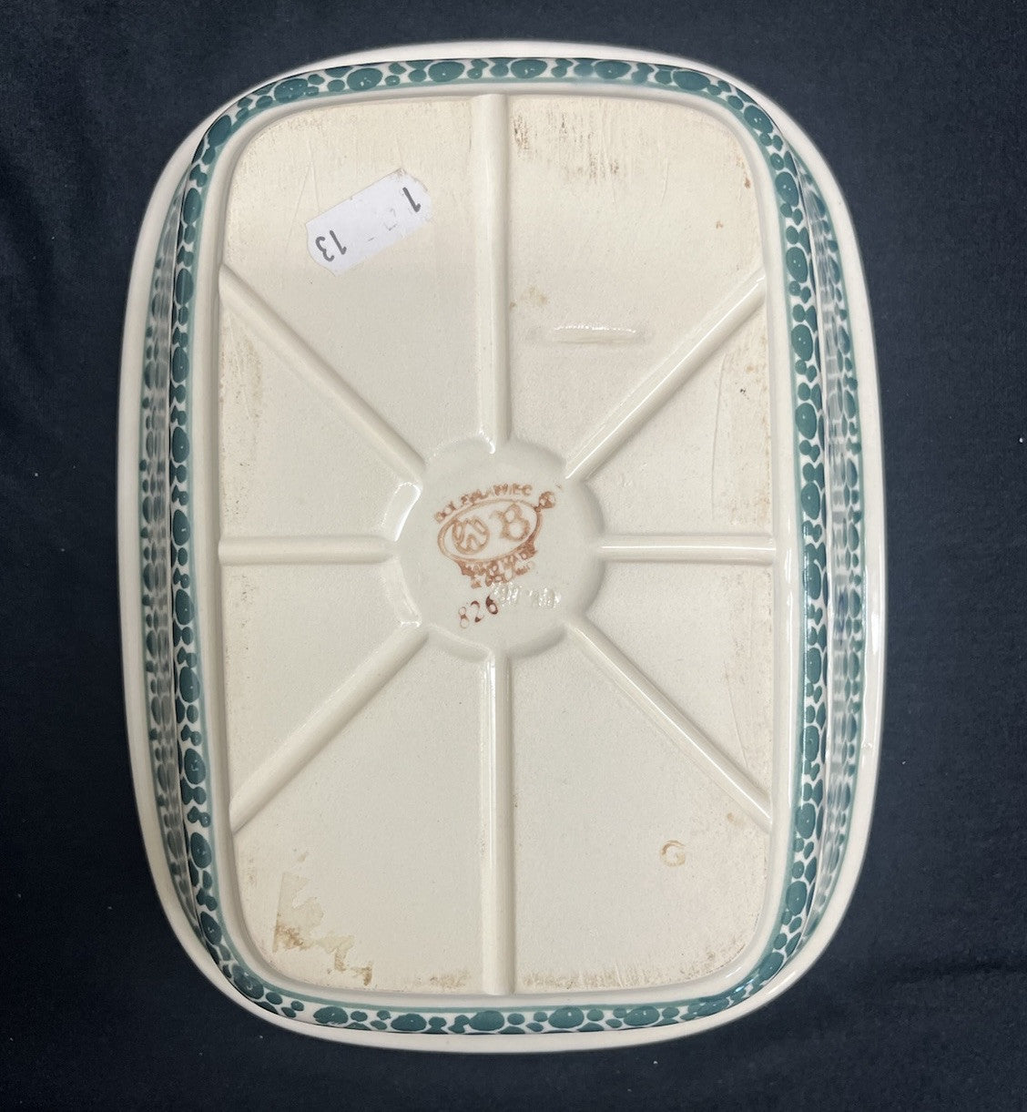 Boleslawiec Polish Pottery Rectangular Baker; BOW92 Pattern; 10 in x 7.5 in
