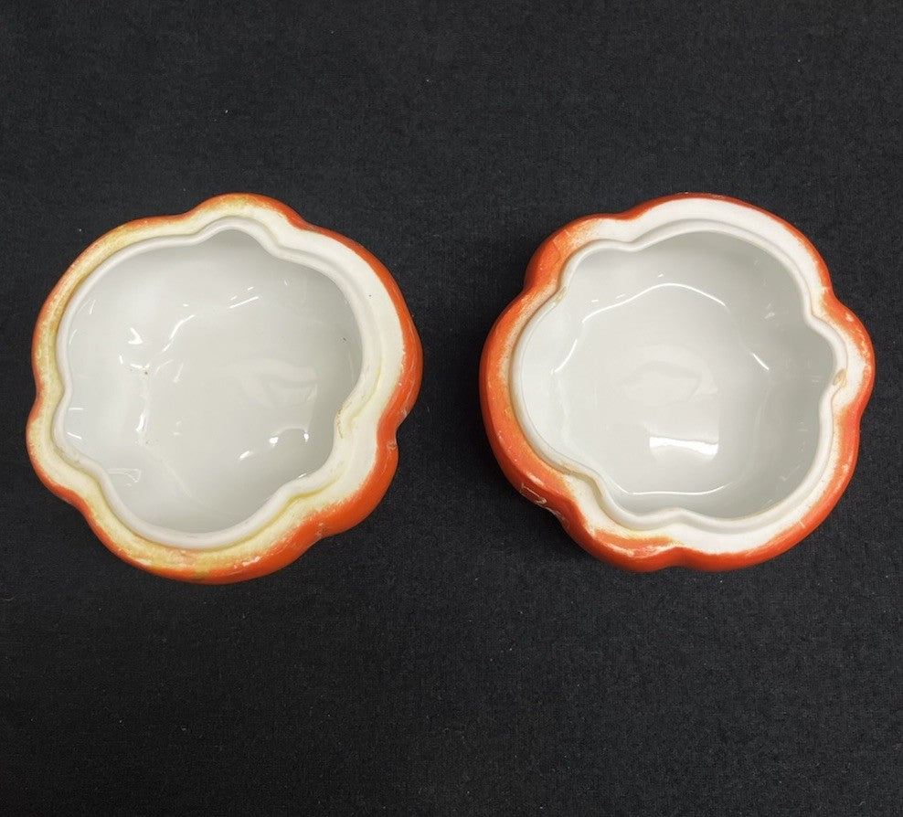 Set of 2 Antique Signed ROYAL BEYREUTH Charming Red Tomato Bowl Box w Lid