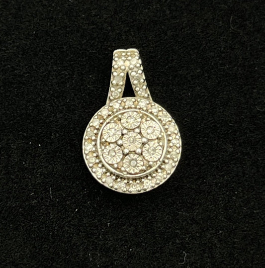 Sterling Silver 925 Pendant CZ Stones 1.5g